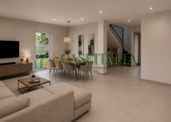 Render Salone - Villa a Schiera Via Capoluogo 57, Buttigliera Alta - foto 8
