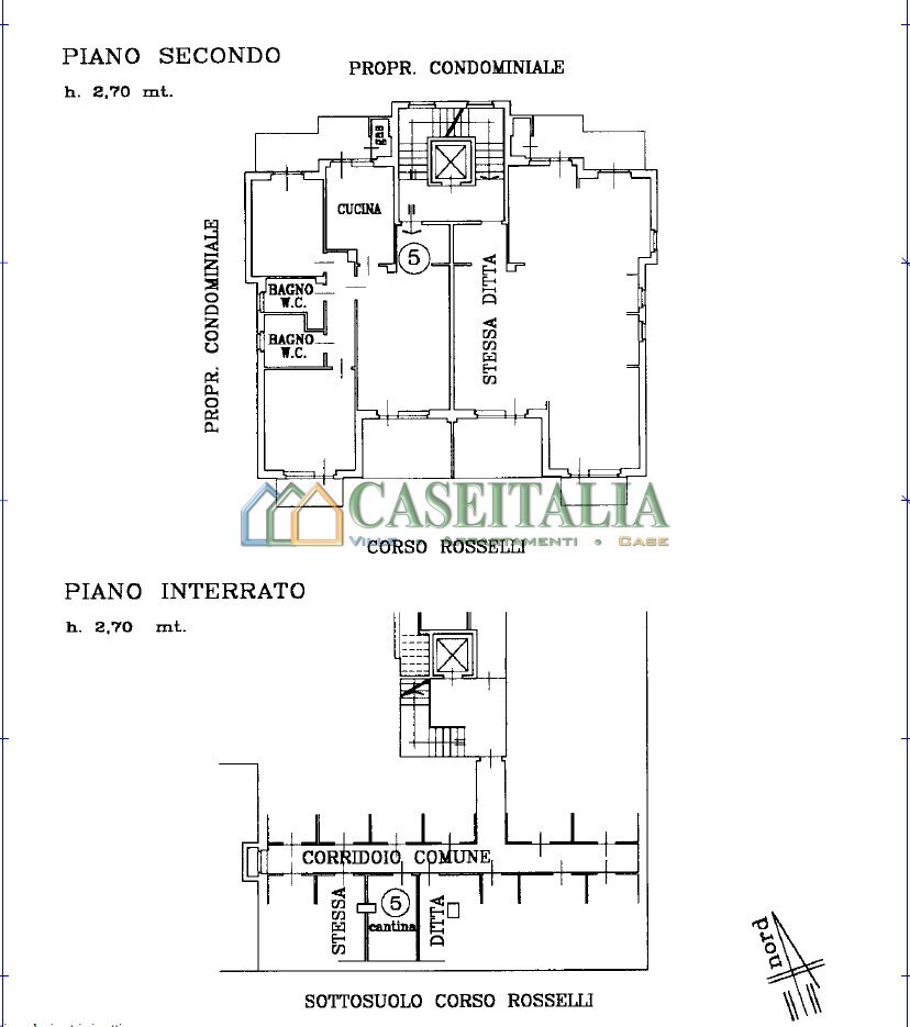 PLANIMETRIA ALLOGGIO - Four-room apartment Corso Carlo e Nello Rosselli 180, Torino (neighborhood San Paolo) - floor plans 1