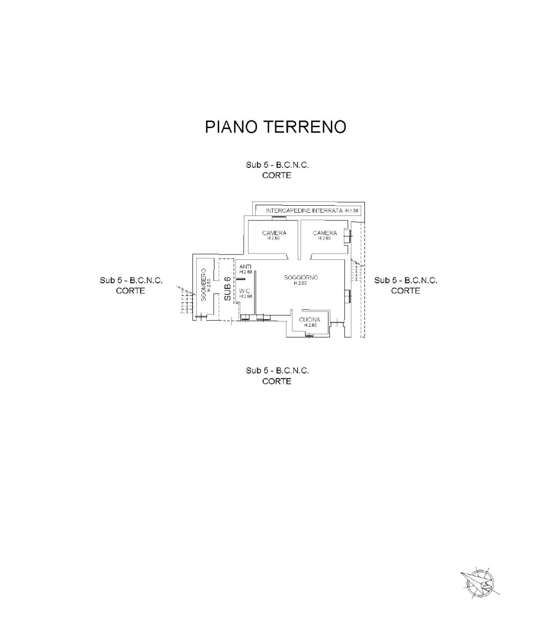 PLN Appartamento piano T + cantina - Appartamento Via degli Alpini 8, Pietraporzio - planimetria 1