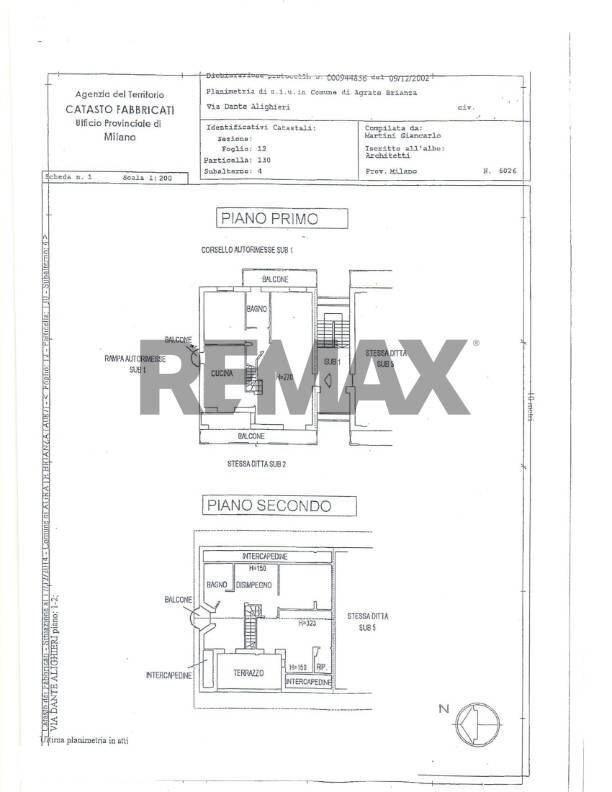 Pianta 2D - Semi-detached Villa VIA DANTE ALIGHIERI
 
123, Agrate Brianza - floor plans 1