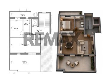 Pianta 3D - Two-room apartment Via Fabio Filzi
 
46, Triggiano - photo 8