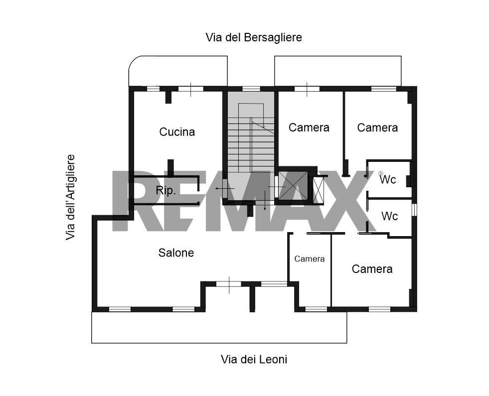 Pianta 2D - Appartamento Via Del Bersagliere
 
77, Palermo - planimetria 1