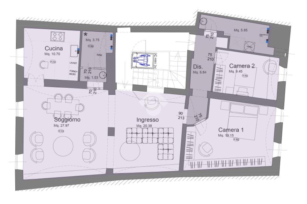 Apartment Piazza Gioberti, Ivrea - floor plans 1