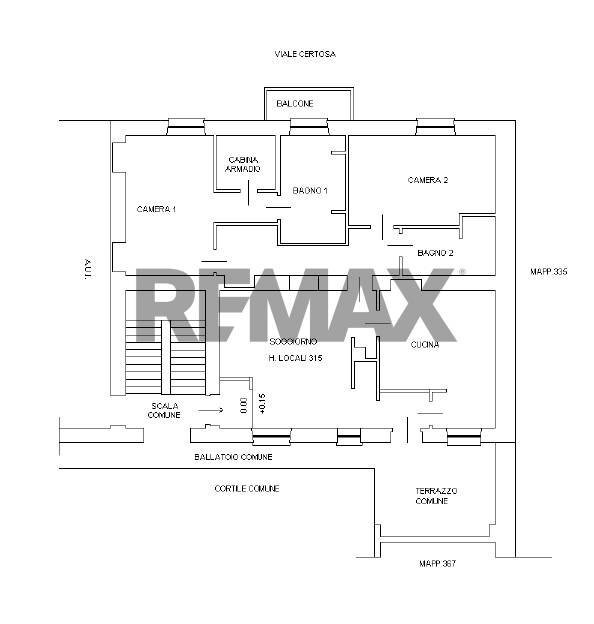 Pianta 2D - Trilocale Viale Certosa
 
97, Milano - planimetria 1