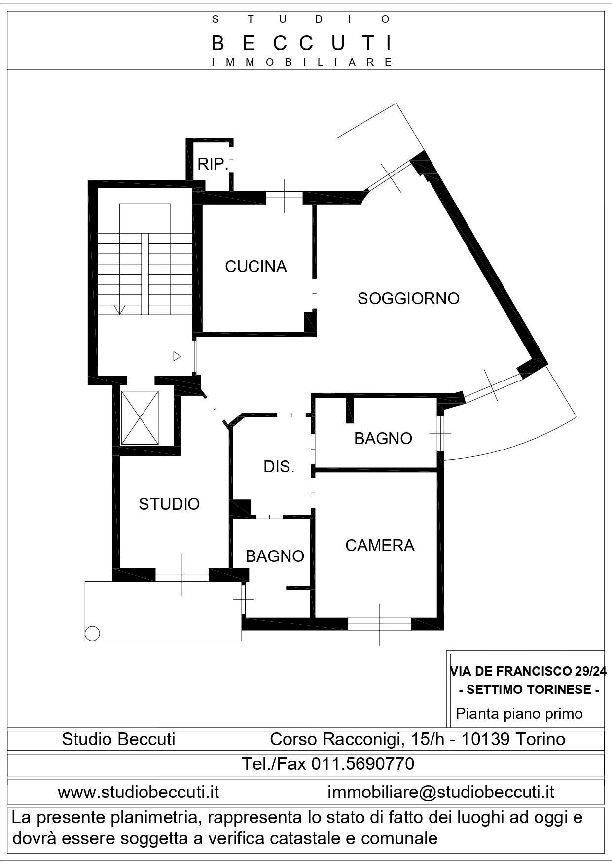 Foto 37 - Quadrilocale Via Antonio De Francisco
 
29, Settimo Torinese - planimetria 1