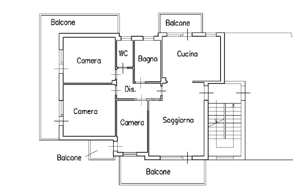 Four-room apartment Viale Santorre di Santarosa, Riccione - floor plans 1