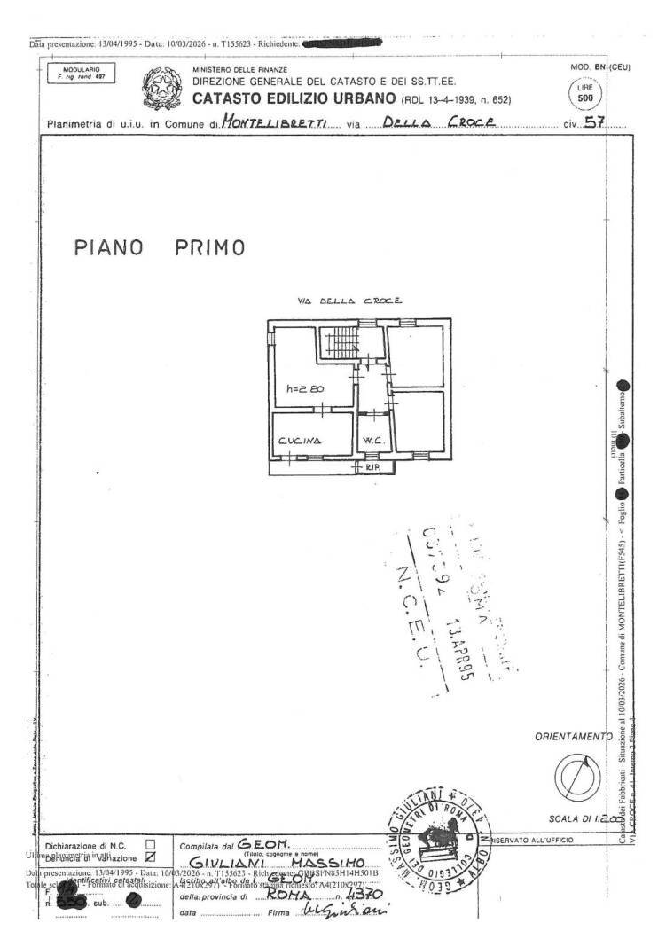 Three-room apartment via della Croce, 57, Montelibretti - floor plans 1