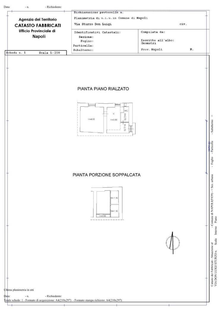Bilocale via Don Luigi Sturzo, Napoli (zona Arenella) - planimetria 1