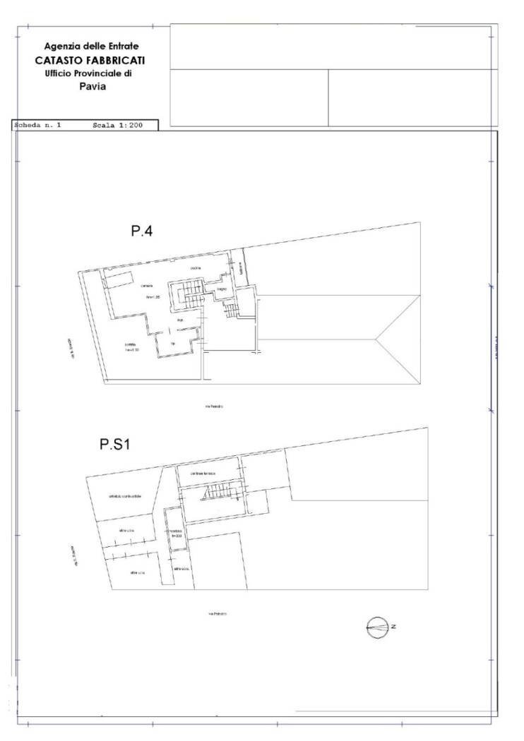 Attic via Palestro, 13, Pavia - floor plans 1