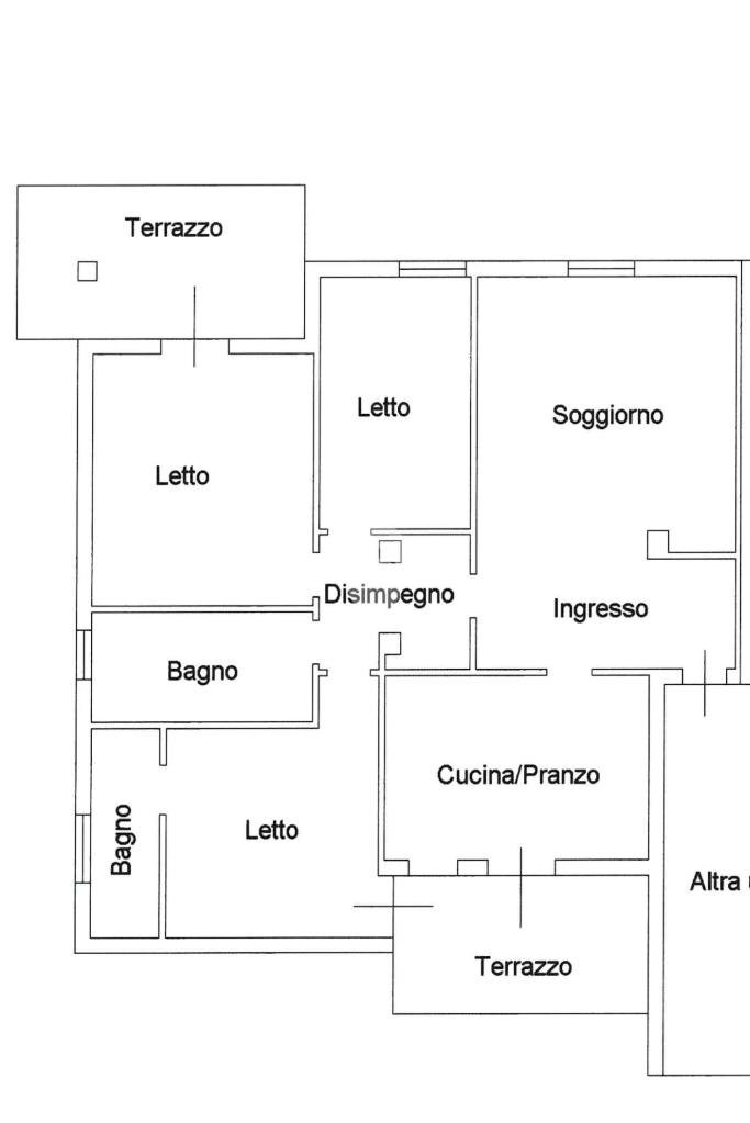 Quadrilocale Via Cesare Lombroso, Reggio nell'Emilia - planimetria 1
