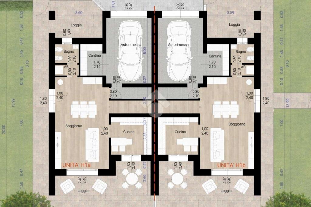 Villa a Schiera Via Ezio Comparoni, Reggio nell'Emilia - planimetria 1