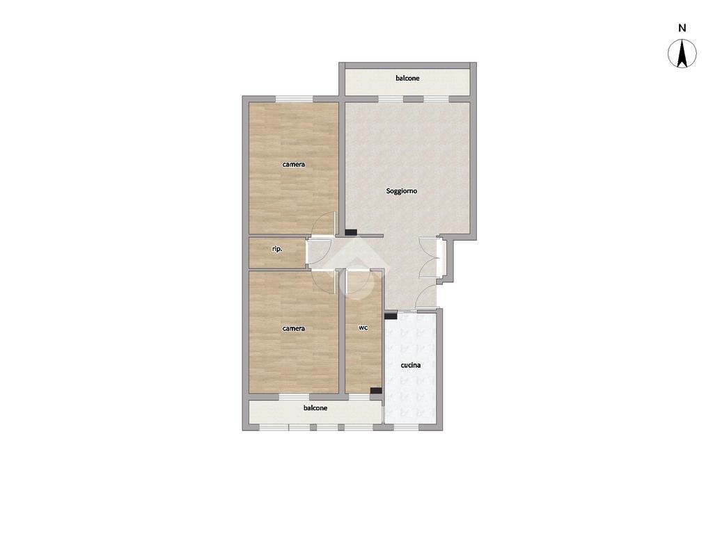 Three-room apartment Via Appennini, Milano (neighborhood Gallaratese) - floor plans 1