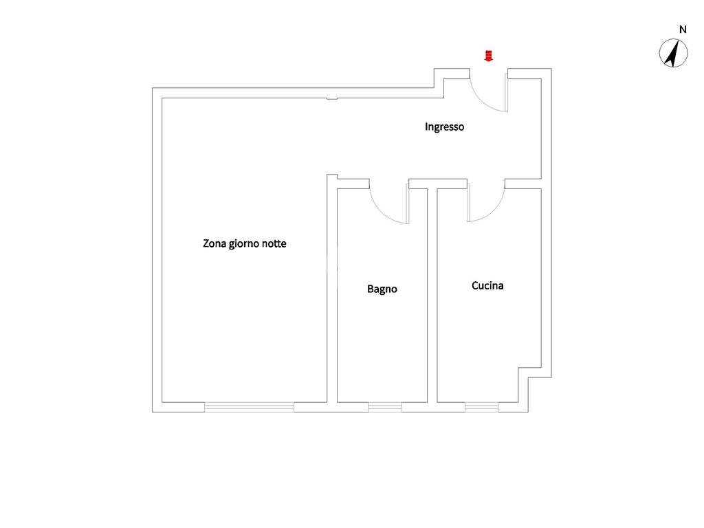 Monolocale Via zurigo, Milano (zona Inganni) - planimetria 1