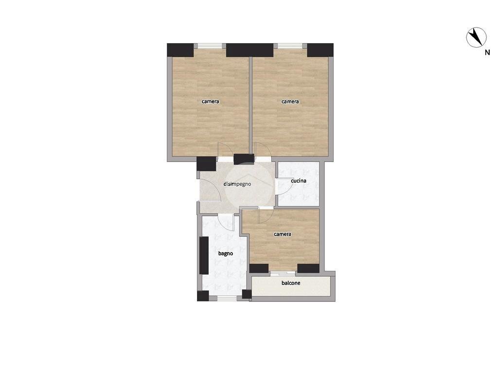 Three-room apartment Via Mac Mahon, Milano - floor plans 1
