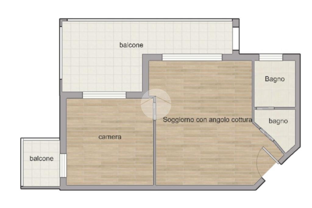 Two-room apartment Via della chiesa rossa, Milano (neighborhood Chiesa Rossa) - floor plans 1