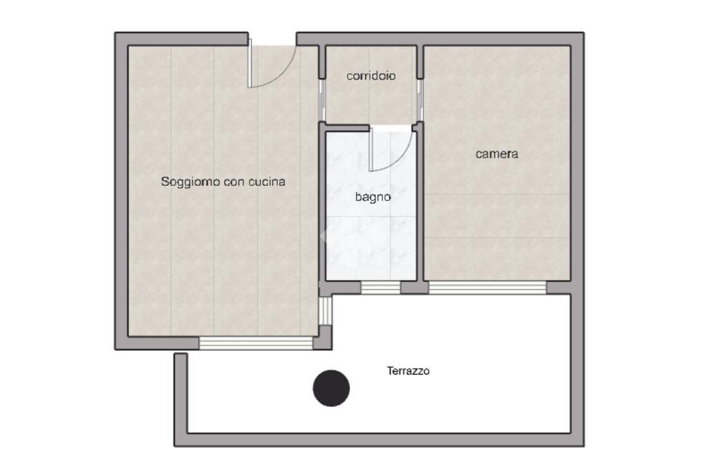 Two-room apartment Via S. Pietro, Solaro - floor plans 1