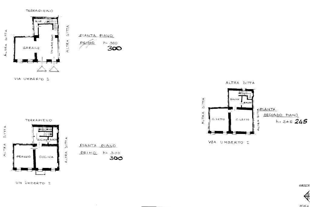 Semi-detached house Via Umberto I, Castelnuovo Don Bosco - floor plans 1