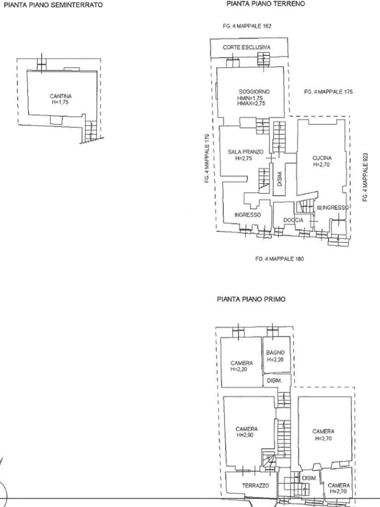 Semi-detached house Via Roma, Roasio - floor plans 1