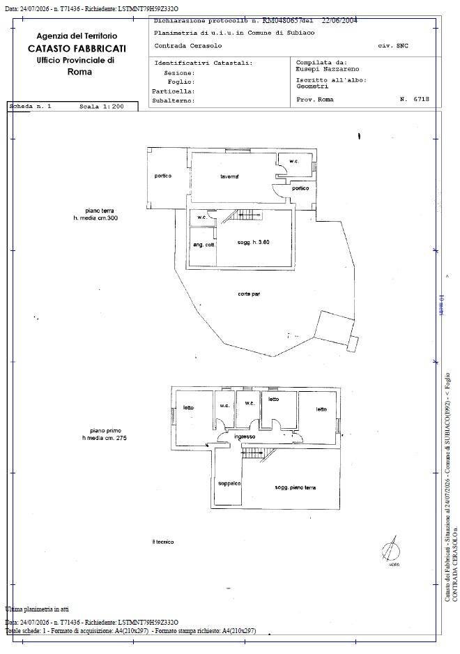 Foto 37 - Villa Contrada Cerasolo
 
snc, Subiaco - planimetria 1