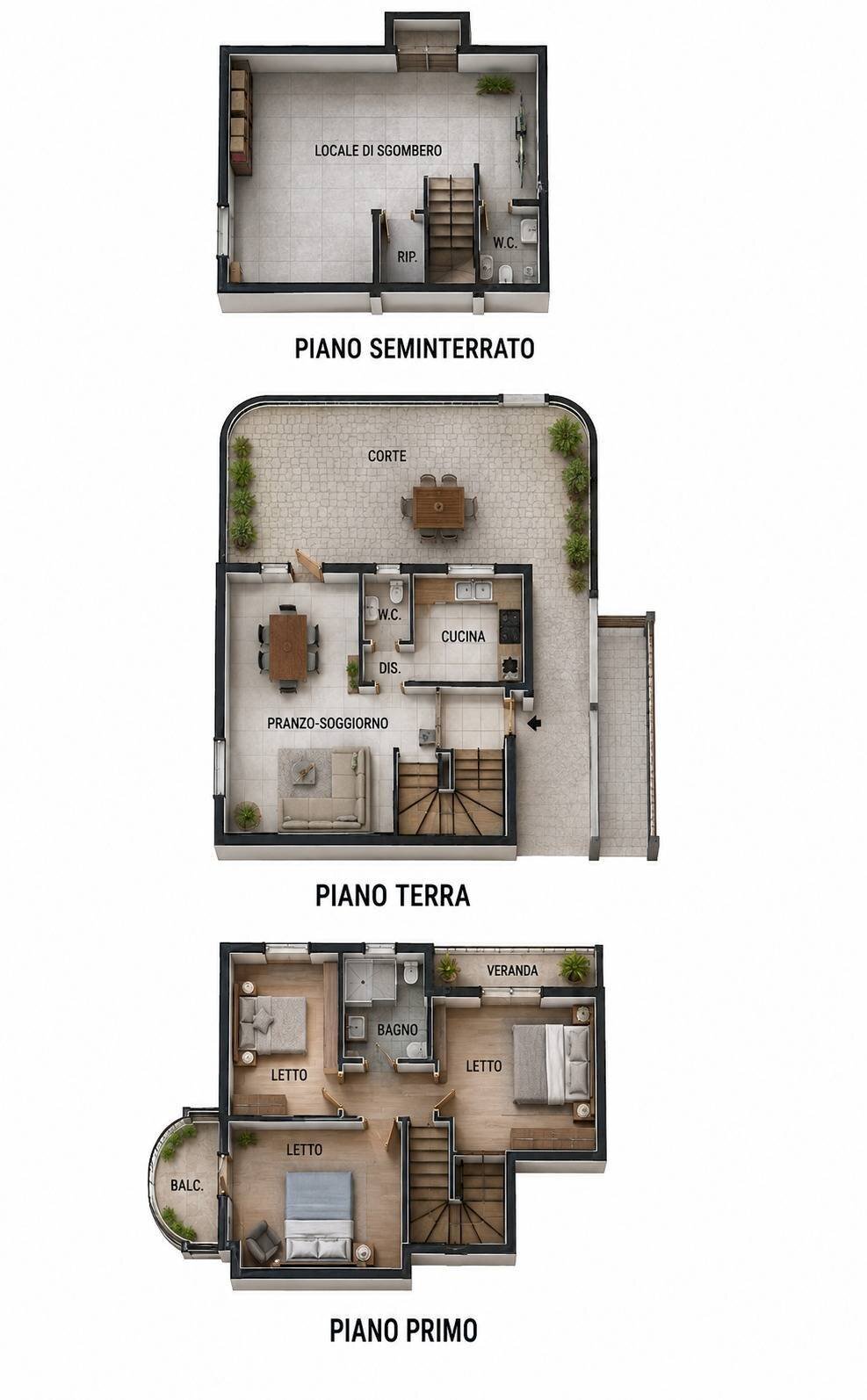 Foto 34 - Four-room apartment Via Mosca
 
67, Olbia - floor plans 1