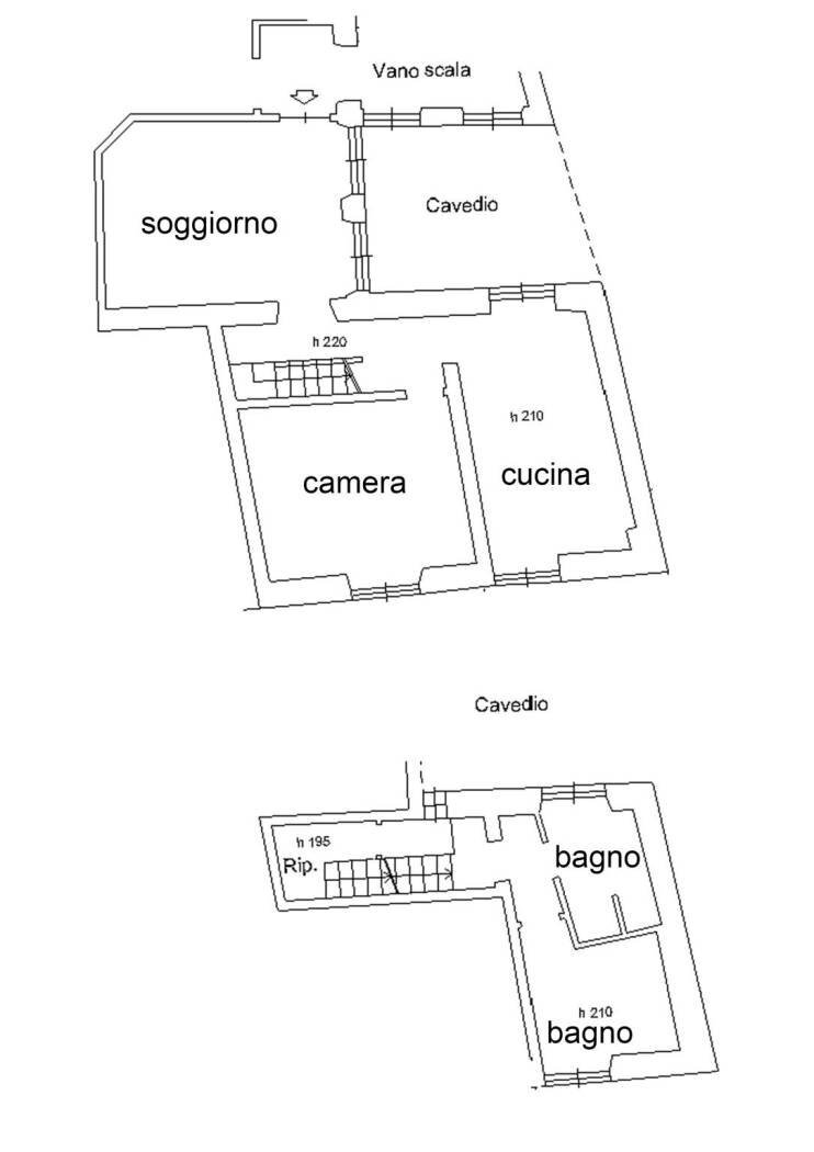 Three-room apartment salita del Prione, 15, Genova (neighborhood Centro Storico) - floor plans 1