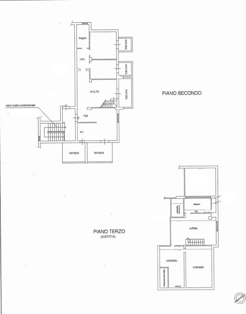 Appartamento via del Carmine, 8, Acquapendente - planimetria 1