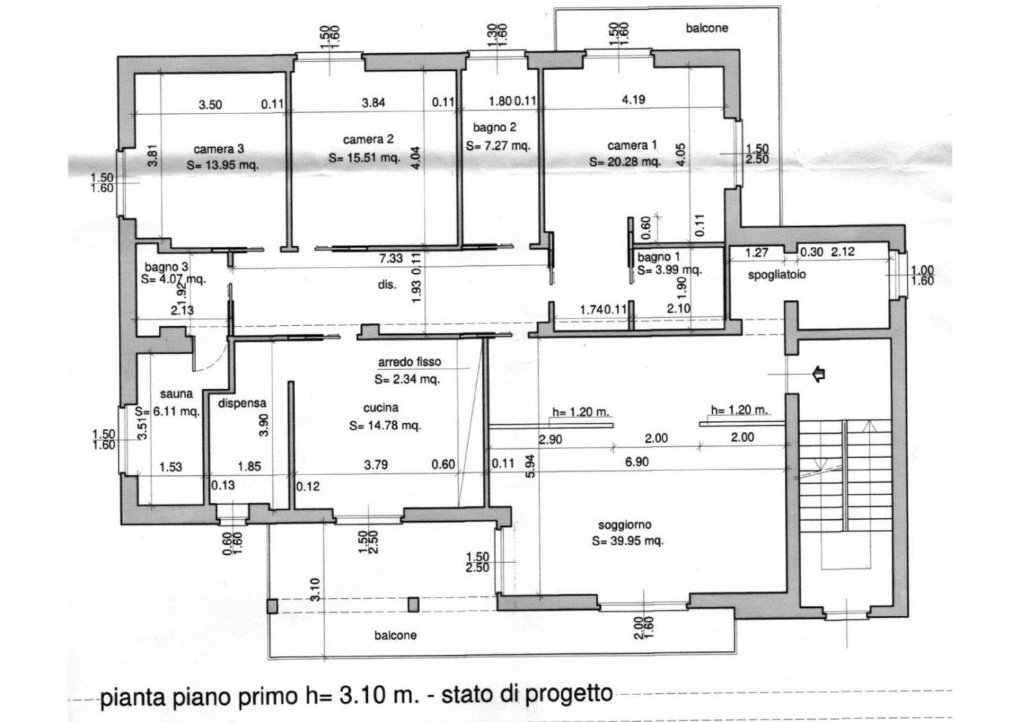 Apartment via Pezzi, 25, Capriate San Gervasio - floor plans 1