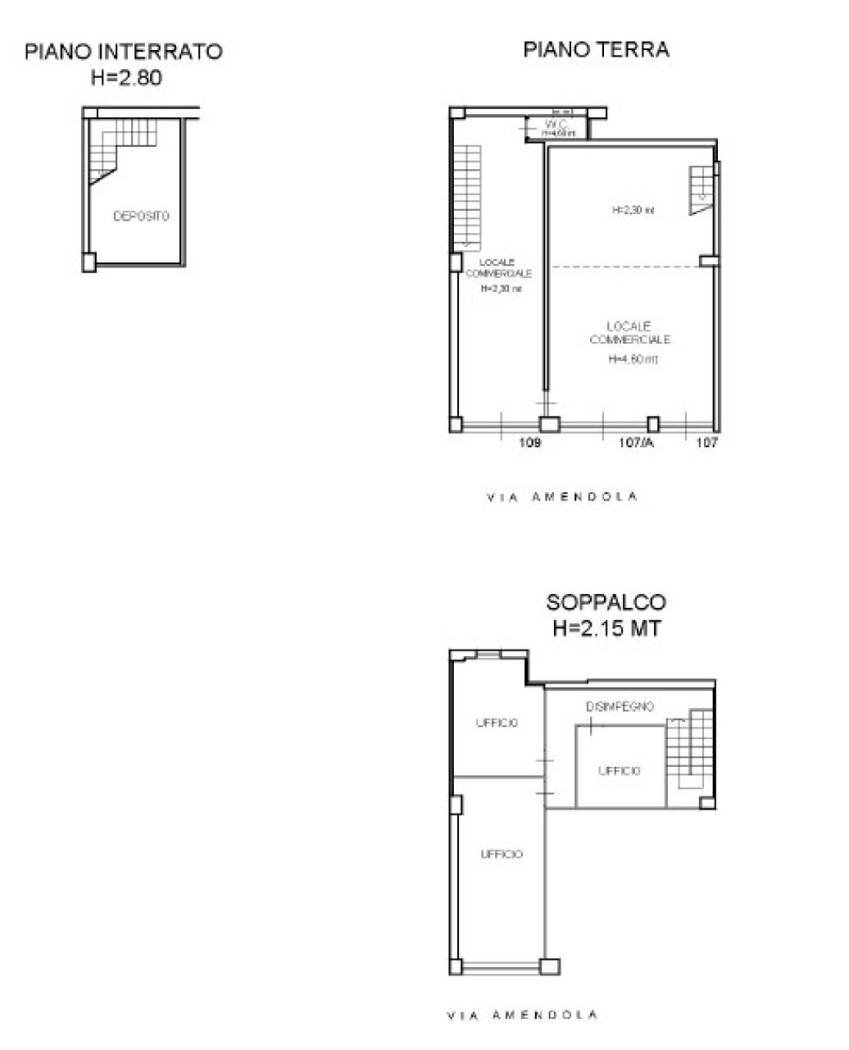 Shop via Giovanni Amendola, 107, Bari - floor plans 1