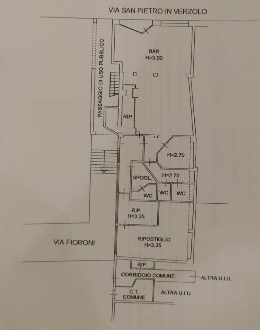 Cafeteria - Cold Bar via San Pietro in Verzolo, 19, Pavia - floor plans 1