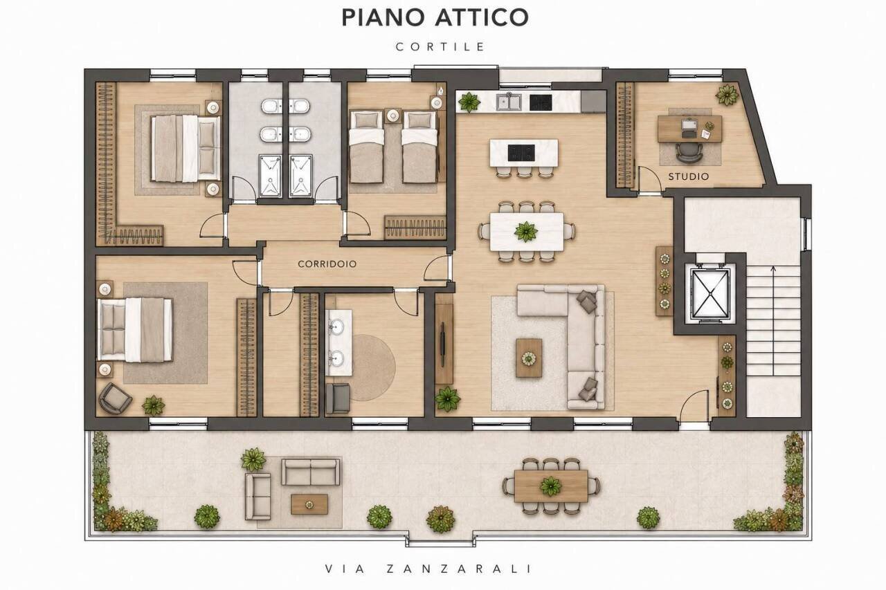 plan - Attic Via Giuseppe Zanardelli 7, Lecce - floor plans 1