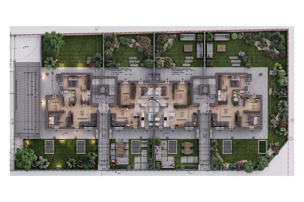 Three-room apartment Via Giuseppe Garibaldi, Orbassano - floor plans 1