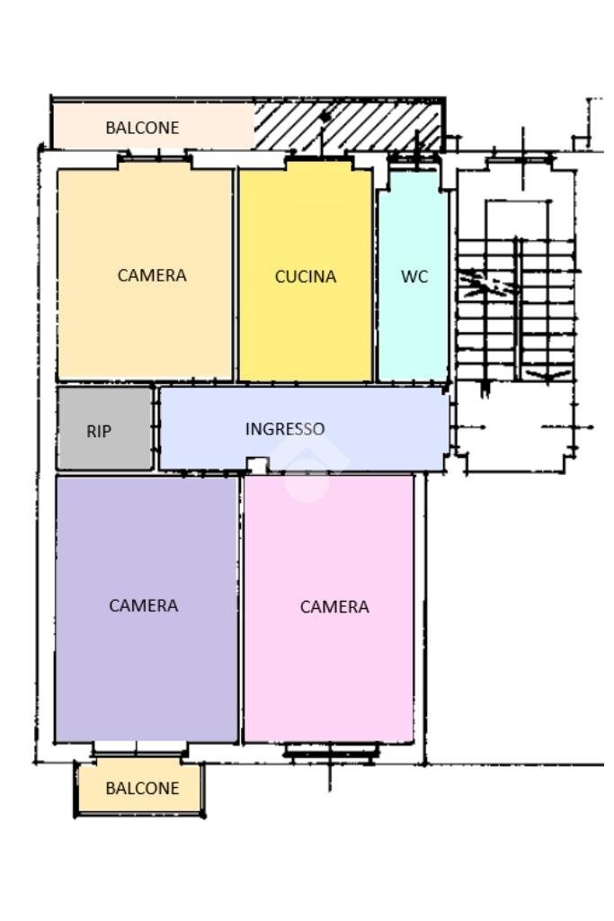 Four-room apartment Via Pietro Cossa, Torino (neighborhood Parella) - floor plans 1