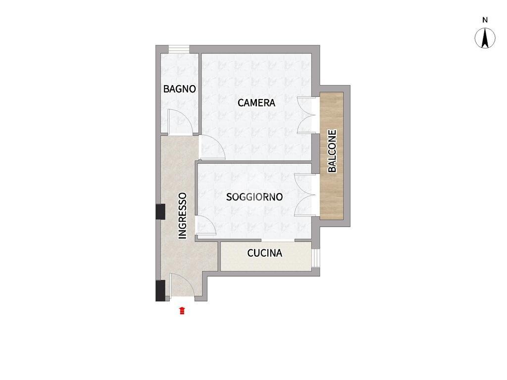 Two-room apartment Via giuseppe garibaldi, Bollate - floor plans 1