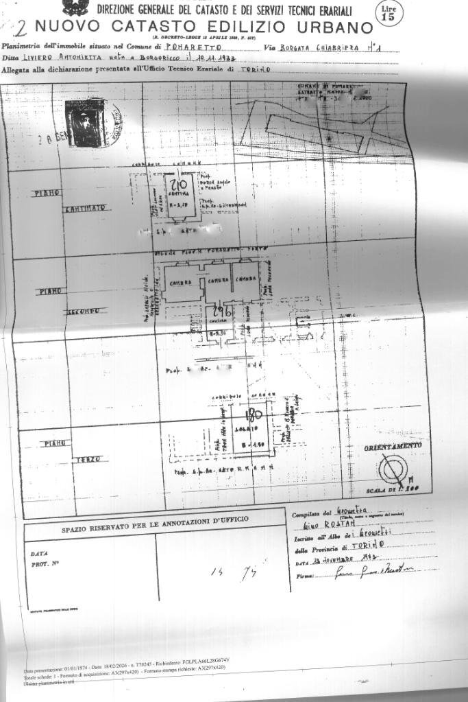 Four-room apartment Borgata Chiabrera, Pomaretto - floor plans 1