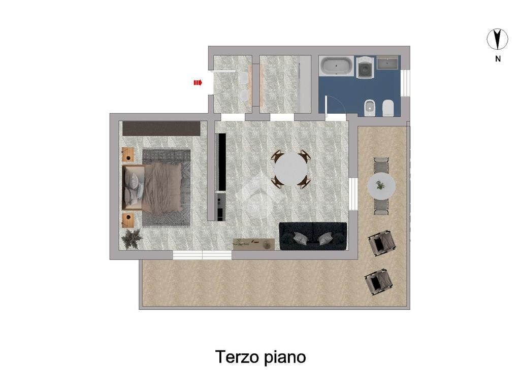 Bilocale Via Santo Stevi Superiore, Santo Stefano al Mare - planimetria 1
