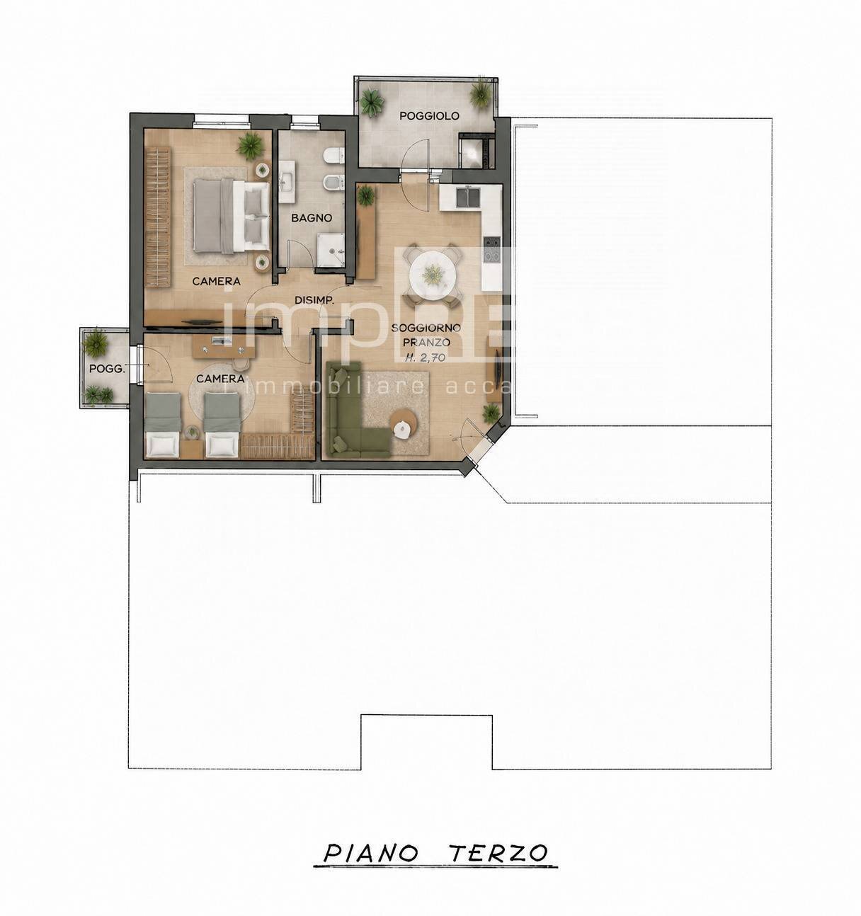 Foto 11 - Four-room apartment Via XX Settembre
 
13, Villorba - floor plans 1