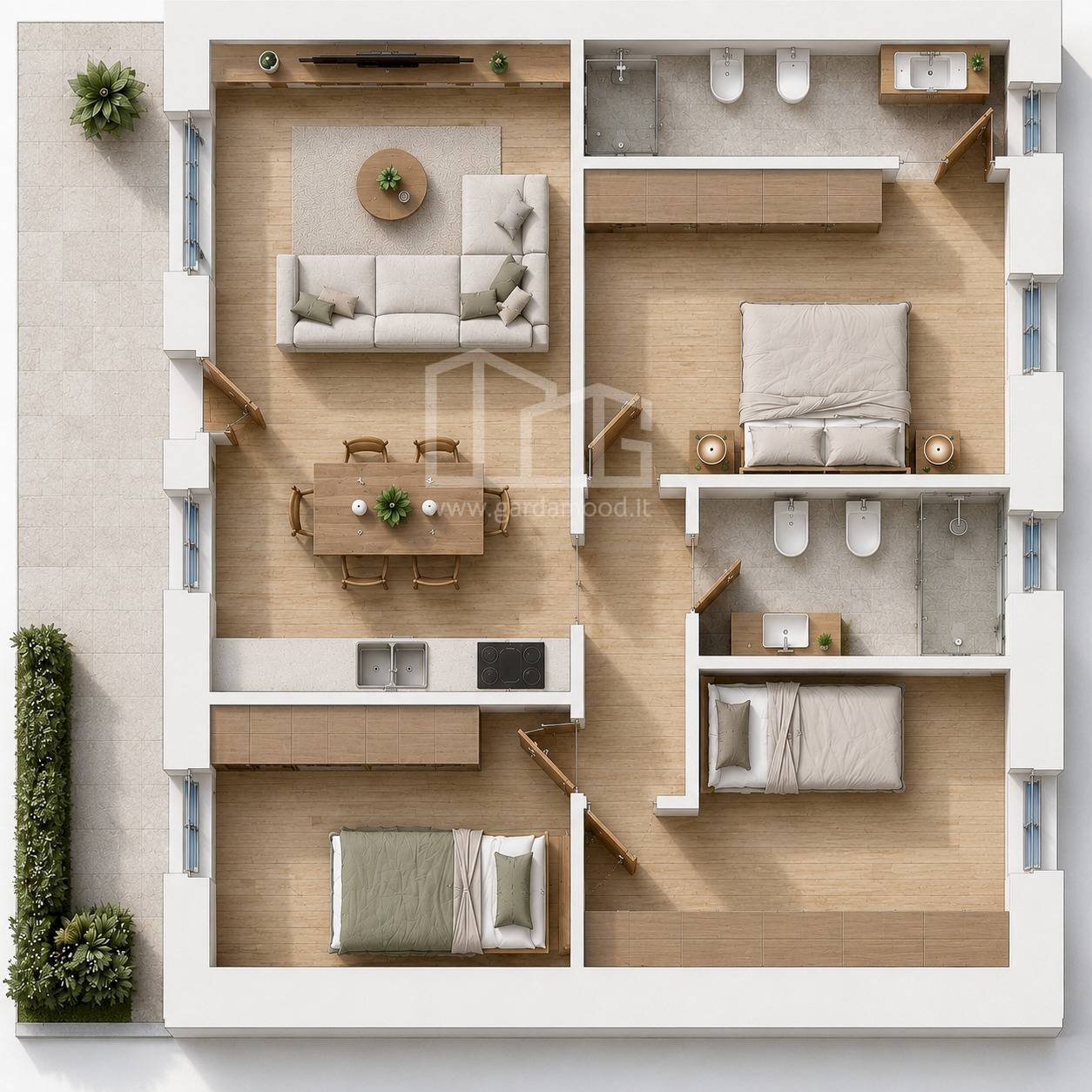 Foto 6 - Four-room apartment via Enzo Ferrari, Castelnuovo del Garda - floor plans 1