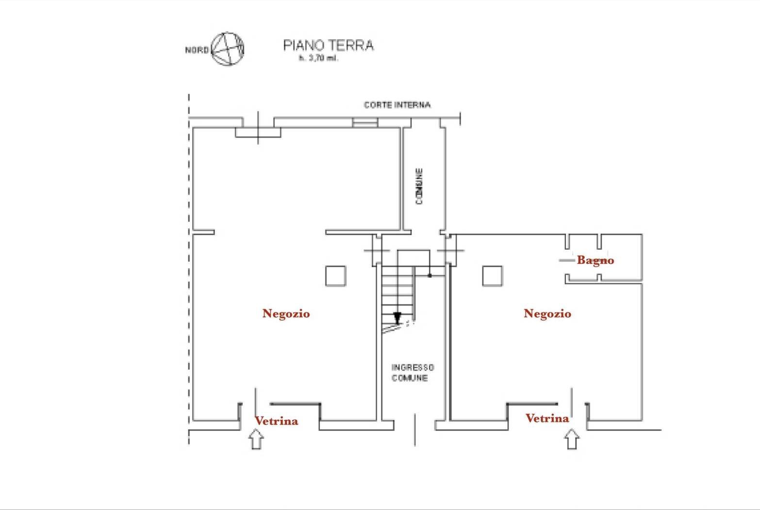 Negozio piazza Giosuè Carducci, San Giovanni in Persiceto - planimetria 1
