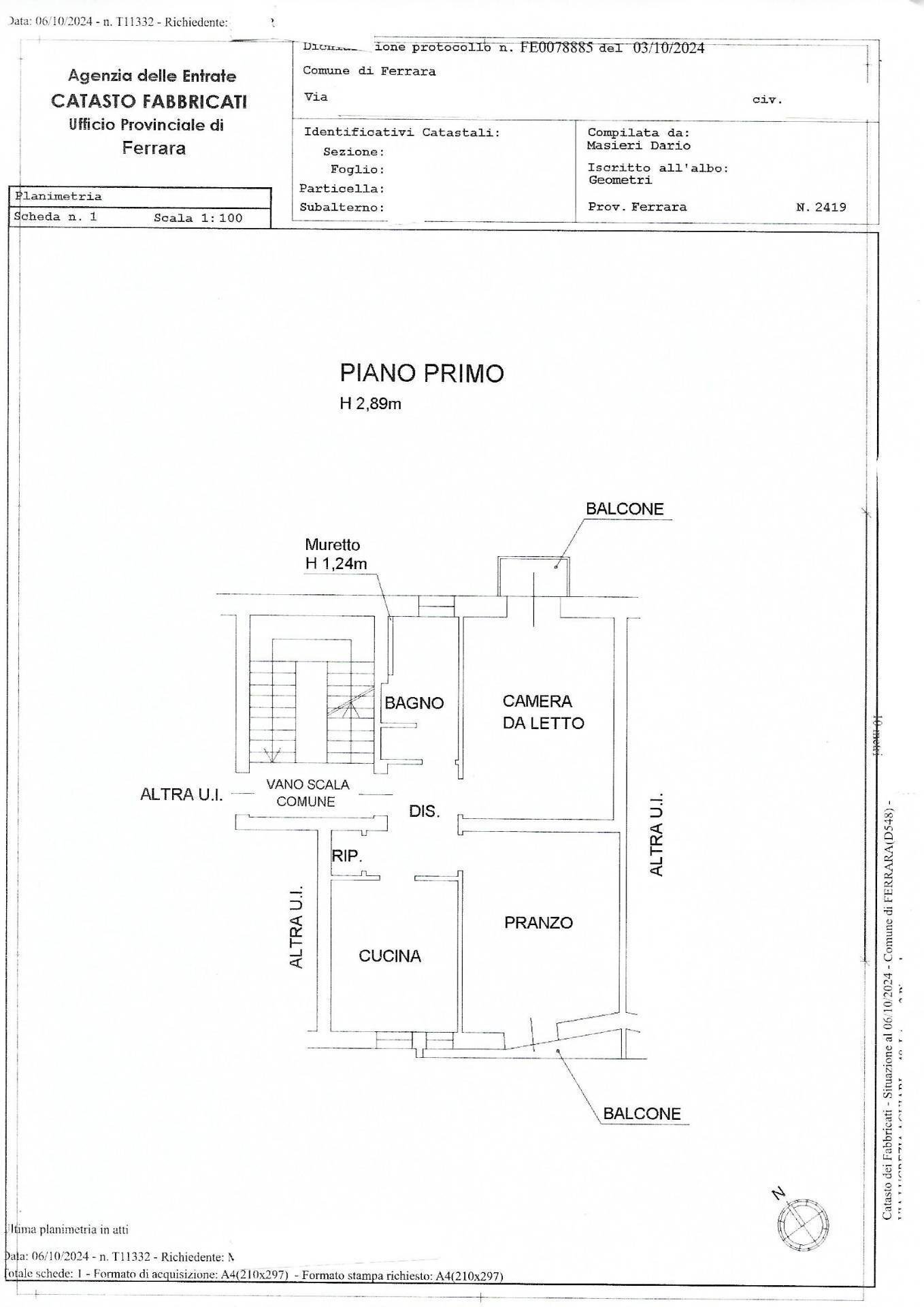Foto 2 - Three-room apartment Via Lucrezia Aguiari, Ferrara - floor plans 1