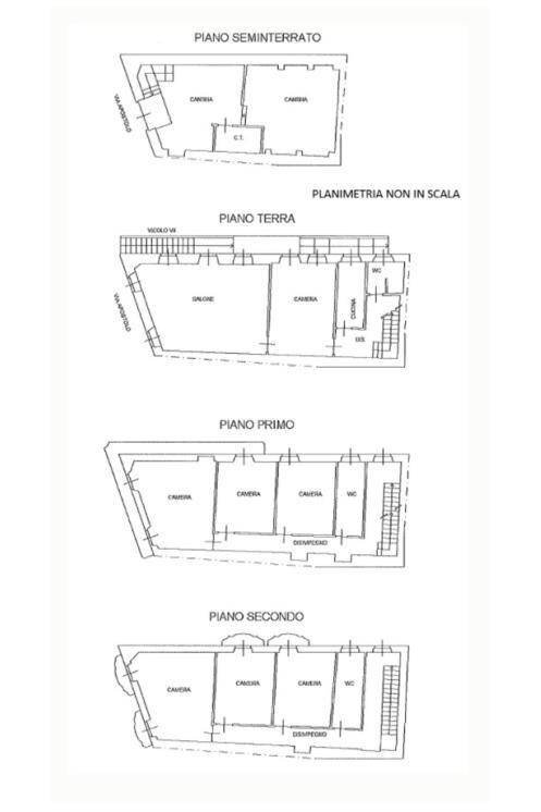 Independent house vicolo VII, Montemagno - floor plans 1
