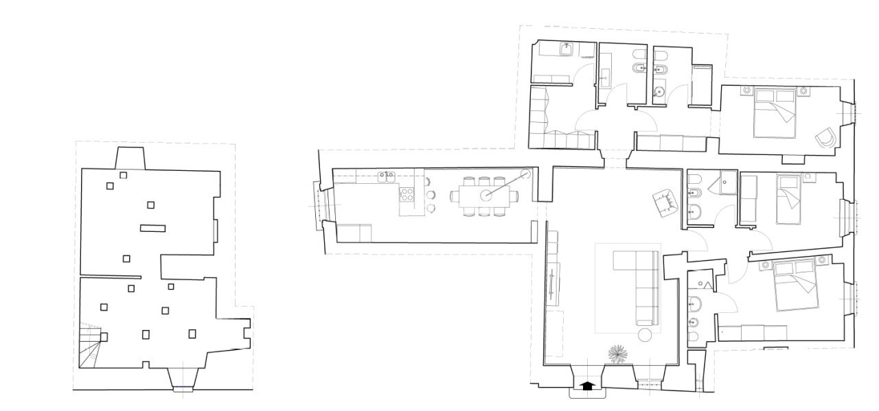 Appartamento al piano terra in centro storico - Apartment Piazza San Michele, Lucca - floor plans 1