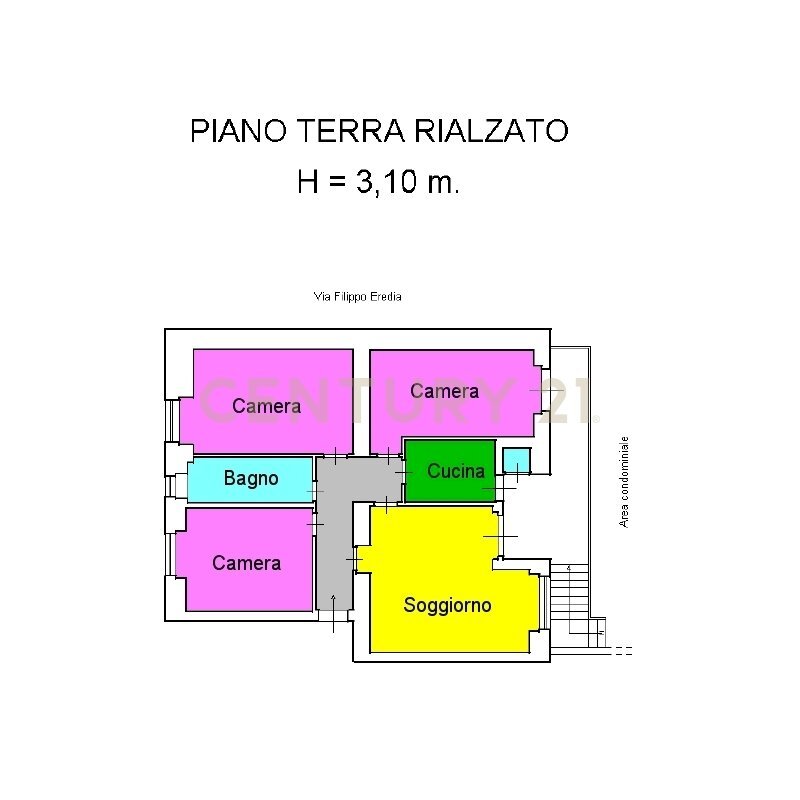 Image3 - Four-room apartment Via Filippo Eredia 49, Catania (neighborhood Nesima) - floor plans 1