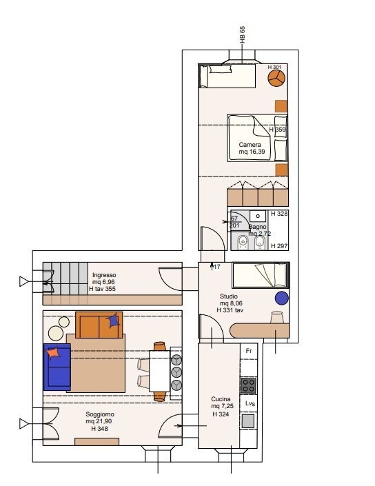 PLAN - Four-room apartment Via XX Settembre 77, Cervia - floor plans 1