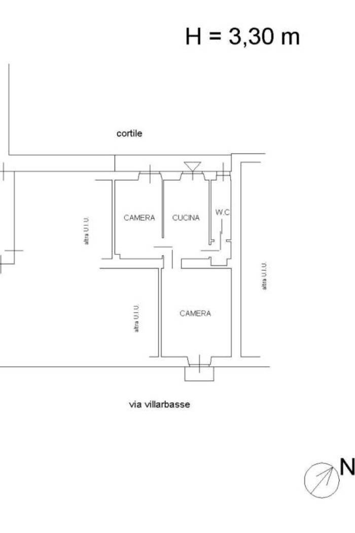 Trilocale via Villarbasse, 26, Torino (zona San Paolo) - planimetria 1