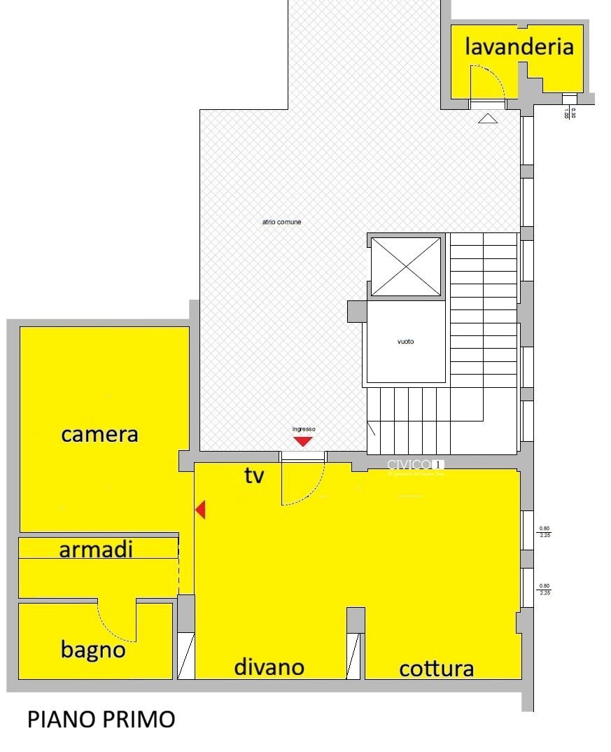 PLANIMETRIA - Appartamento Piazzetta Conciapelli, Padova - planimetria 1