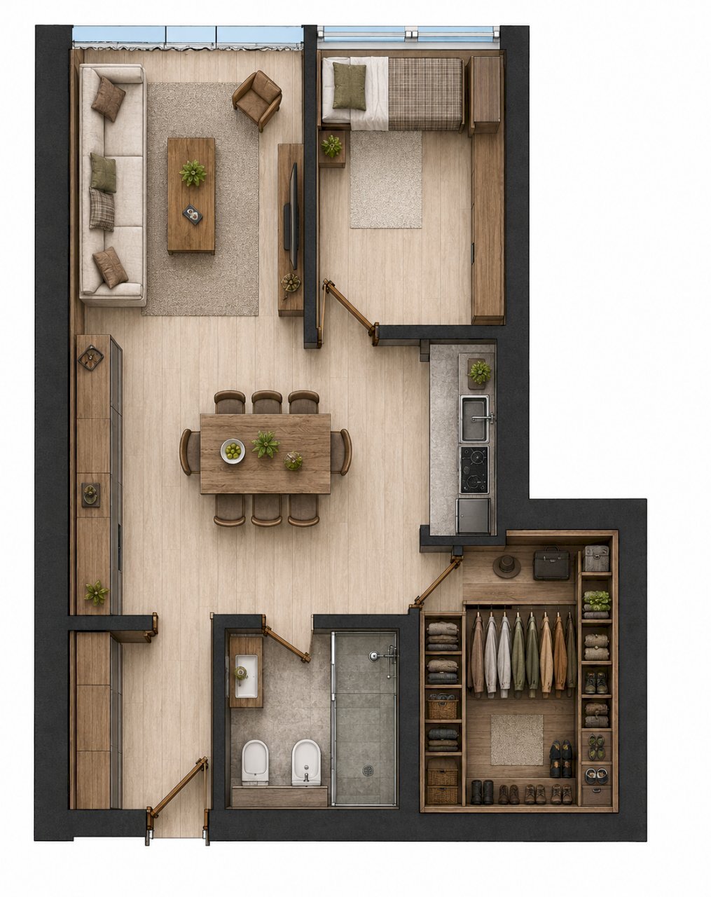 planimetria - Two-room apartment Limone 1400 70, Limone Piemonte - floor plans 1