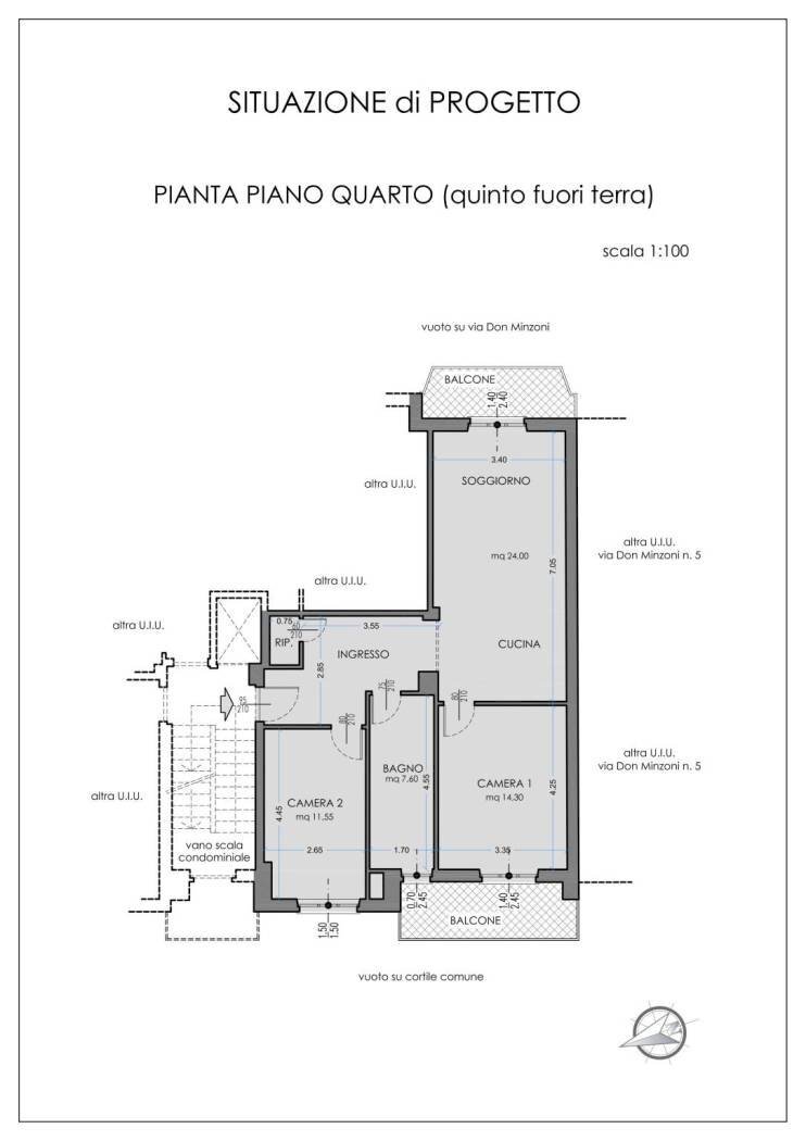Trilocale Via Don Giovanni Minzoni, Fossano - planimetria 1