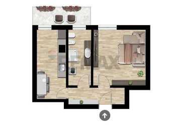 Pianta 2D - Bilocale via Quarenghi
 
42, Bergamo - foto 1