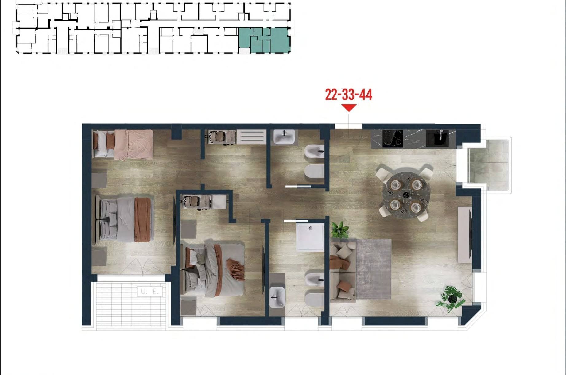 Foto 19 - Four-room apartment Piazza Brescia
 
17/33, Jesolo - floor plans 1