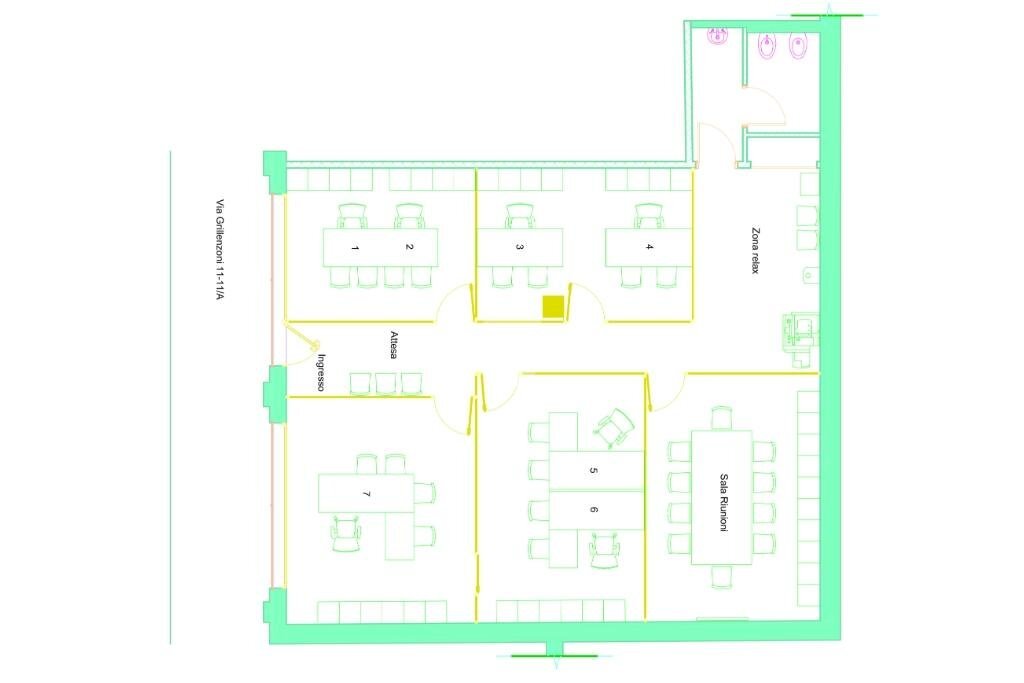 Office Via Grillenzoni, Ferrara - floor plans 1